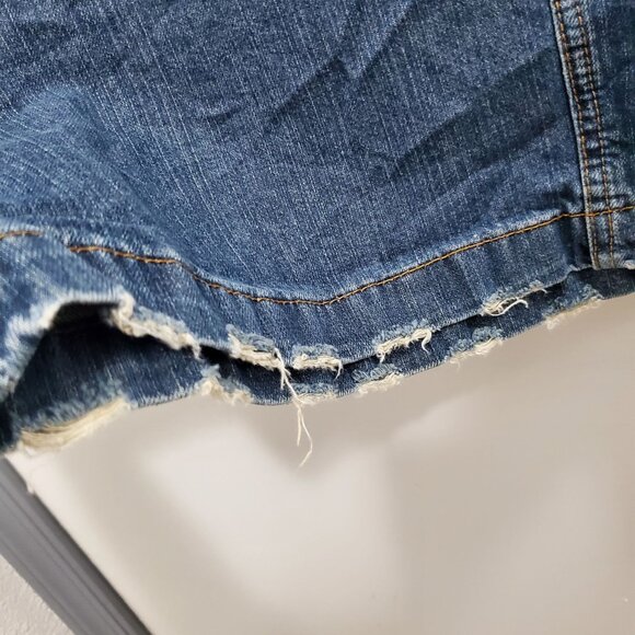 Hippie Junior's‎ Y2K Distressed Country Patch Boho Long Denim Maxi Skirt 7/28 - Picture 3 of 14